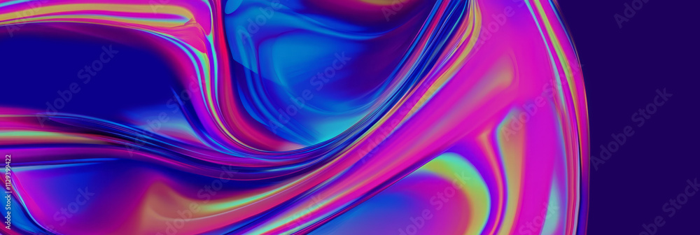Obraz premium a blue and pink abstract background with a wavy pattern