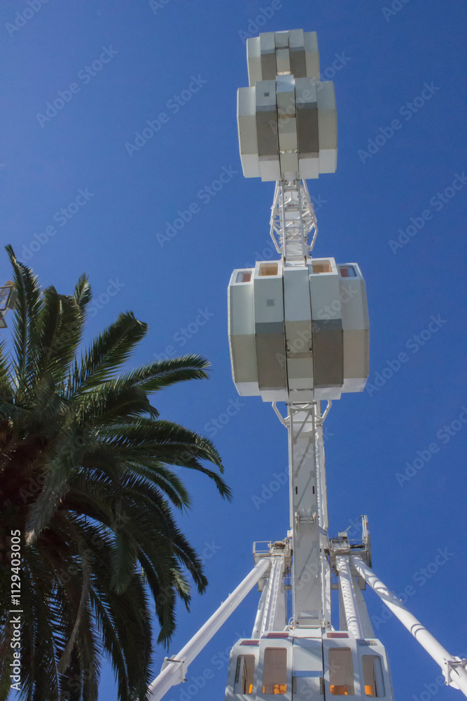 large Ferris wheel, view from below large Ferris wheel, view from below