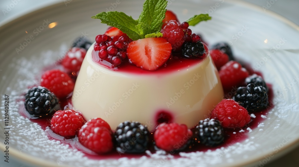 A close-up shot of a sweet dessert topped with fresh berries A close-up shot of a sweet dessert topped with fresh berries