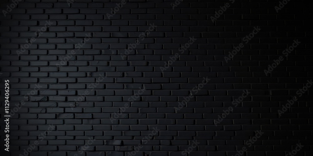 Dark and dramatic black brick wall creating a striking backdrop, wall Dark and dramatic black brick wall creating a striking backdrop, wall