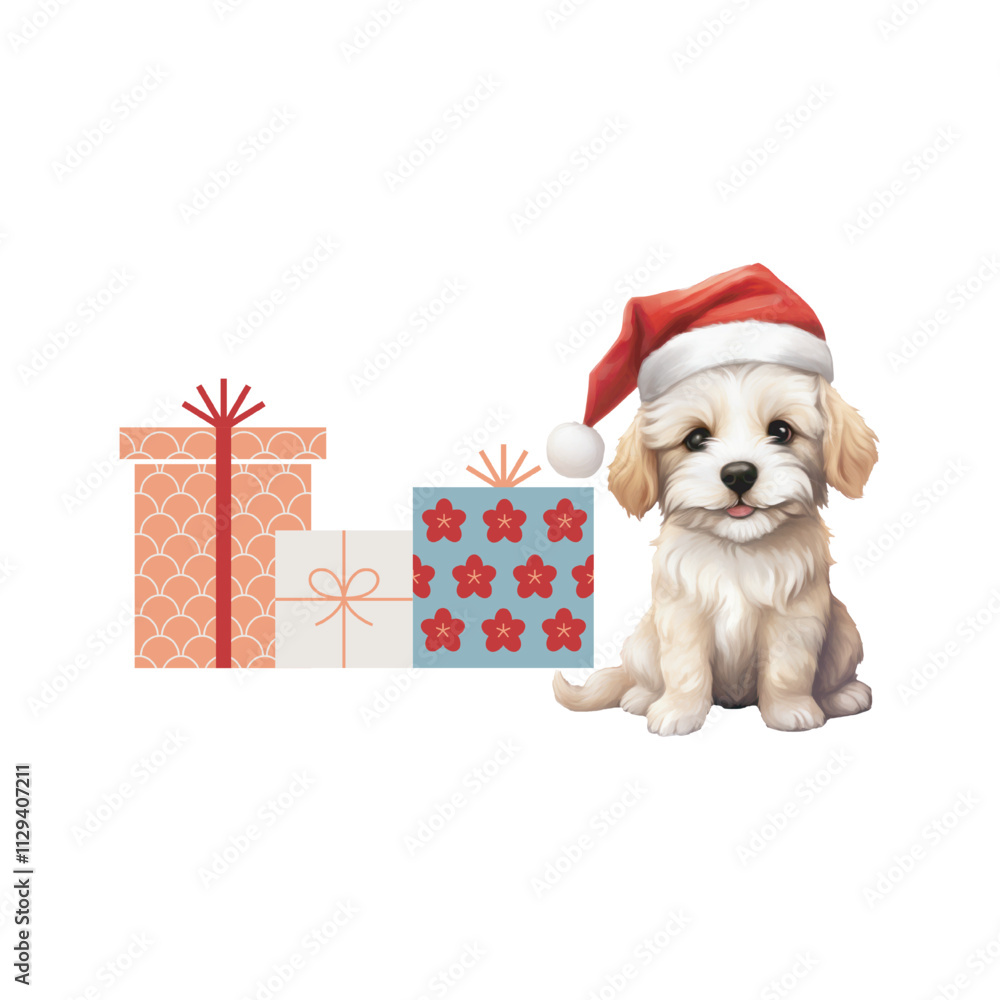Illustration of a Christmas dog. Vector Illustration of a Christmas dog. Vector