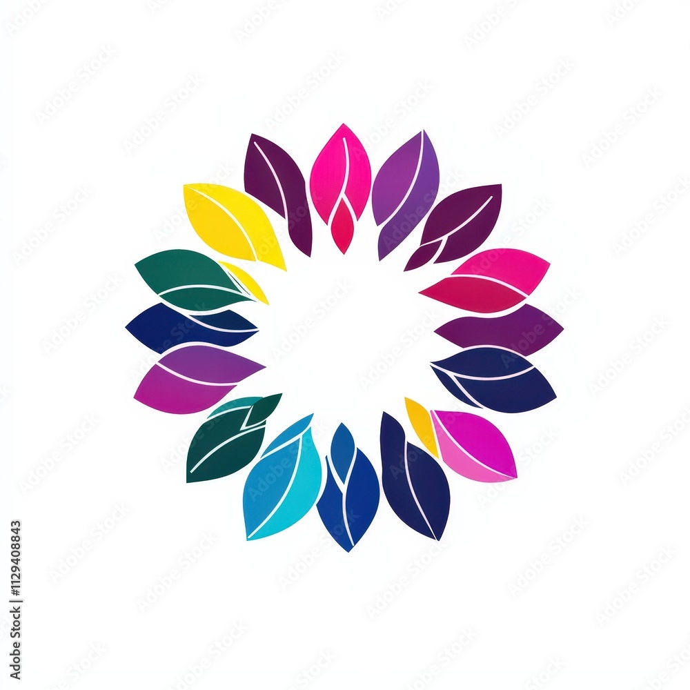 Design of flower circle abstract icon logo illustration isolated on white background Design of flower circle abstract icon logo illustration isolated on white background