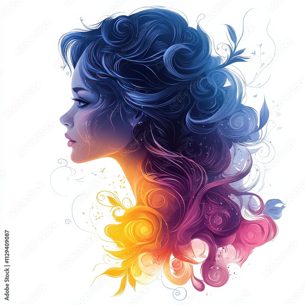 Design of female icon logo illustration isolated on white background Design of female icon logo illustration isolated on white background