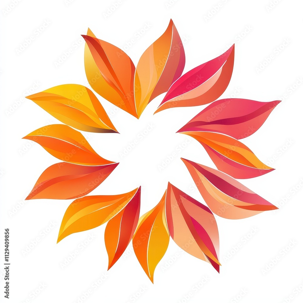 Design of flower circle abstract icon logo illustration isolated on white background Design of flower circle abstract icon logo illustration isolated on white background