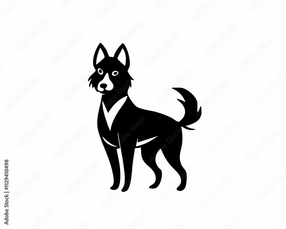 Cute Dog Silhouette Icon Cartoon, Pet, and Animal Symbol Cute Dog Silhouette Icon Cartoon, Pet, and Animal Symbol