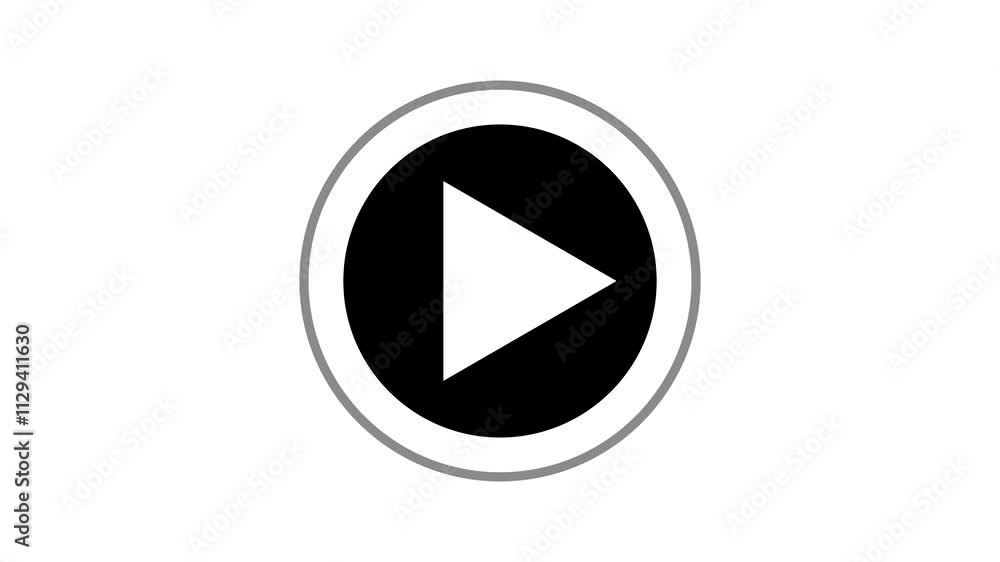 play icon, video play icon for website and mobile design animation on black background. play icon, video play icon for website and mobile design animation on black background.