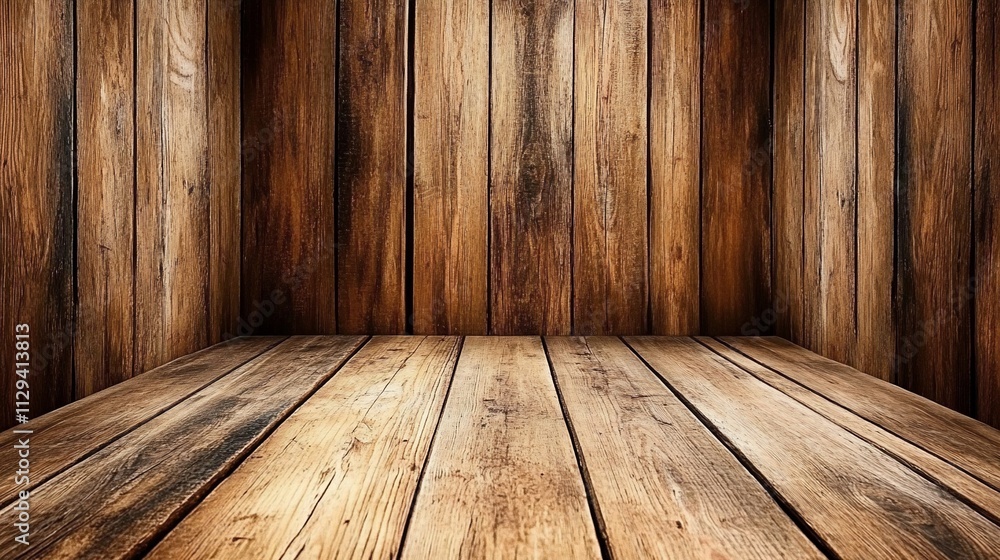 Rustic wooden room interior, empty space. Rustic wooden room interior, empty space.