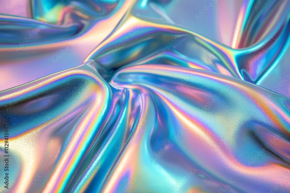 Fototapeta premium Colorful Iridescent Satin Fabric Close-Up