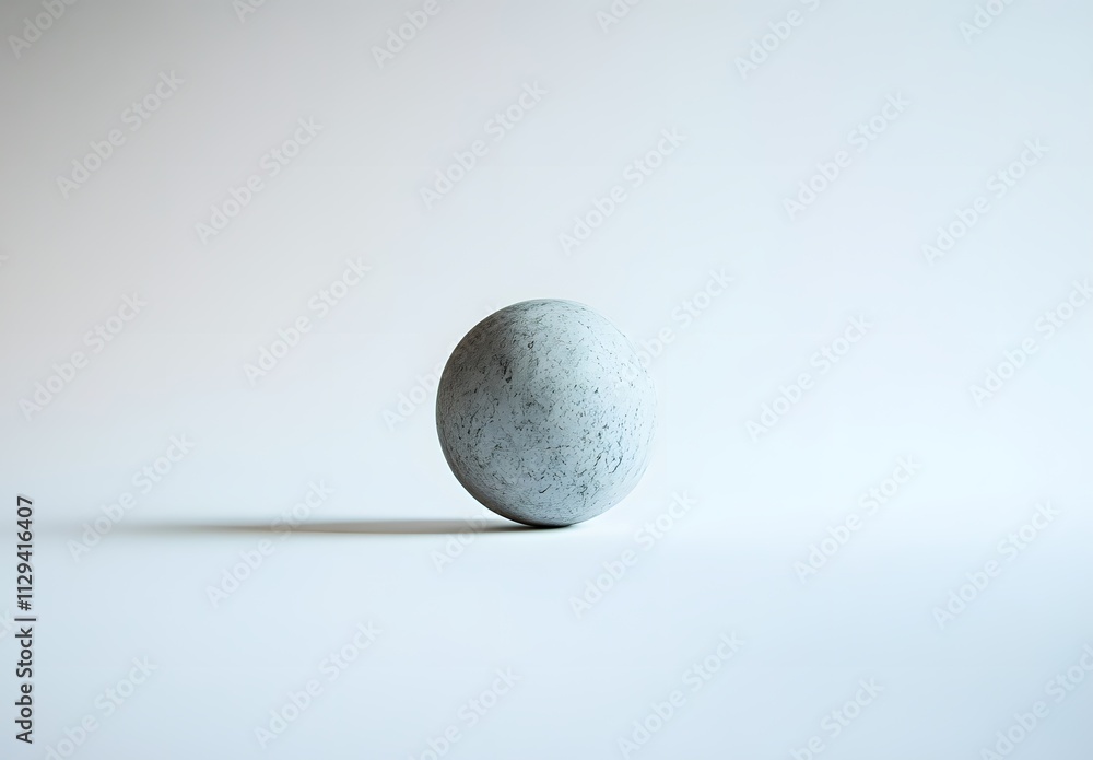 Speckled gray sphere on minimalist background Speckled gray sphere on minimalist background