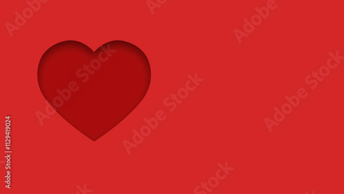 Red textured canvas background with heart shape cutout