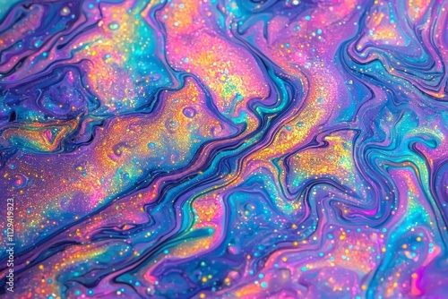 Colorful abstract marbled pattern with glitter