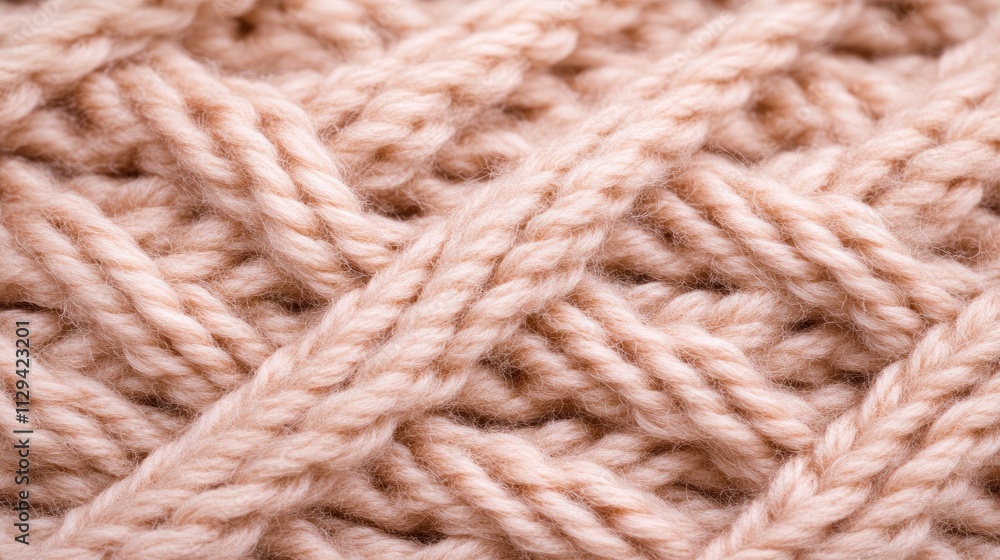 Explore the detailed texture of a knitted sweater featuring intricate cable patterns in warm peach and light brown tones, perfect for wallpapers or design elements Explore the detailed texture of a knitted sweater featuring intricate cable patterns in warm peach and light brown tones, perfect for wallpapers or design elements