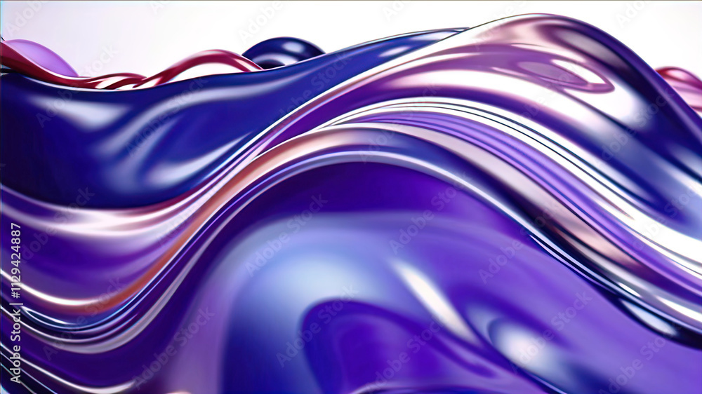 Abstract design of blue liquid texture on white background. Premium background of intertwining waves of horizontal movements Abstract design of blue liquid texture on white background. Premium background of intertwining waves of horizontal movements