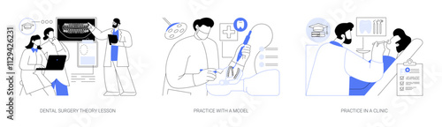 Doctor of Dental Surgery isolated cartoon vector illustrations se