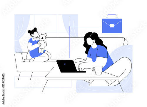Working mom isolated cartoon vector illustrations.