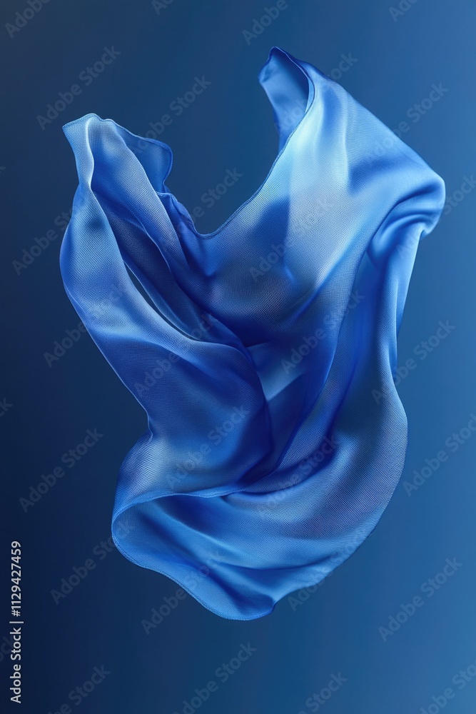 Blue Cloth Flying Through Air Blue Cloth Flying Through Air