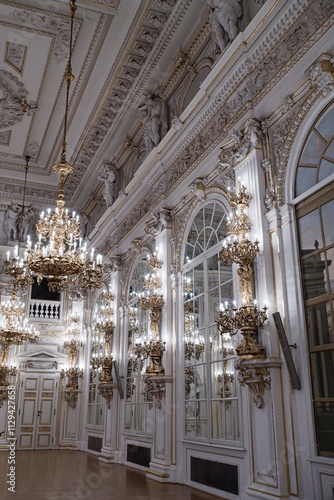 Photography luxurious representative hall in prague castle