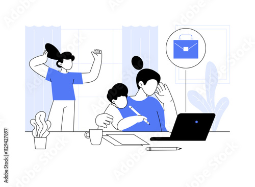 Working with children isolated cartoon vector illustrations.