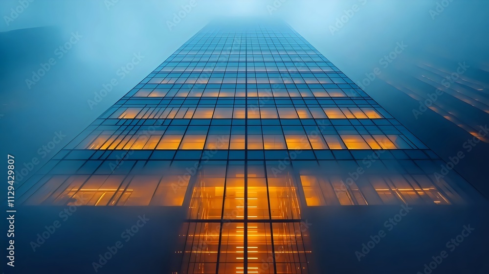 custom made wallpaper toronto digitalA tall building with a foggy sky in the background