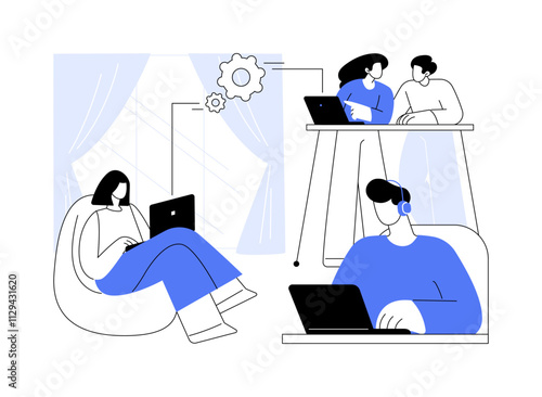Coworking space isolated cartoon vector illustrations.