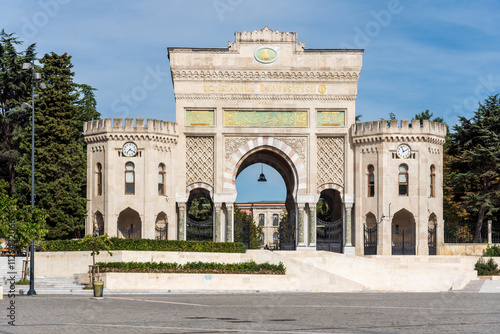 Canvas Print Istanbul University Historical Beyazit Gate, inscription ISTANBUL UNIVERSITY