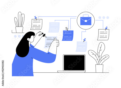 Self-management isolated cartoon vector illustrations.