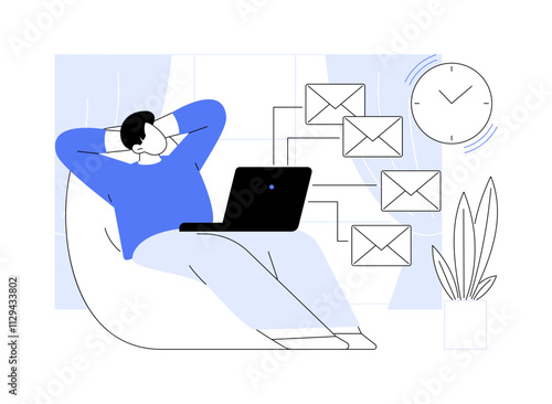 Procrastination isolated cartoon vector illustrations.