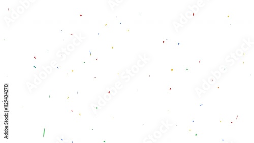 Colourful confetti party popper explosions on white backgrounds, 4K greeting animation