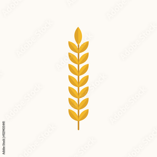 Wheat ears spikelets with grains. Flat illustration