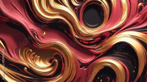 abstract multi-colored wave pattern that is shiny and flowing in a modern style