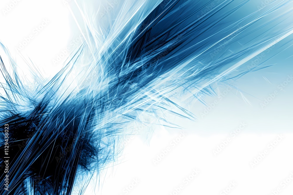 Fototapeta premium Abstract Blue Design with Sharp Lines and Dynamic Energy Burst