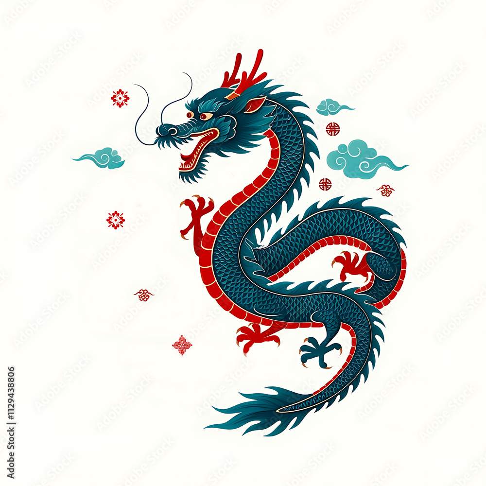 Fototapeta premium Chinese new year Unique Dragon design