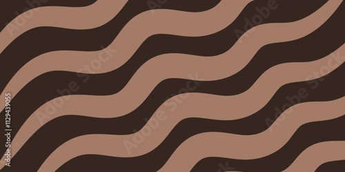 Background with wavy elements in mocha mousse 2025 colors. Vector graphics