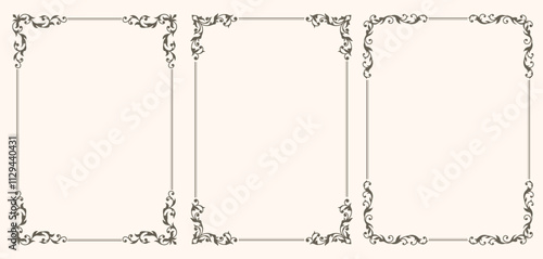 Set of Decorative vintage frames and borders set