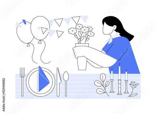 Wedding decorator isolated cartoon vector illustrations.