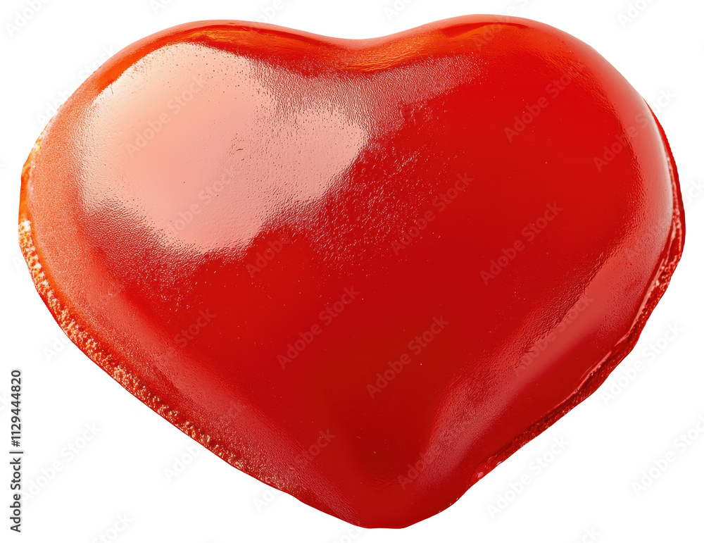 Red glossy heart-shaped object on white background Red glossy heart-shaped object on white background