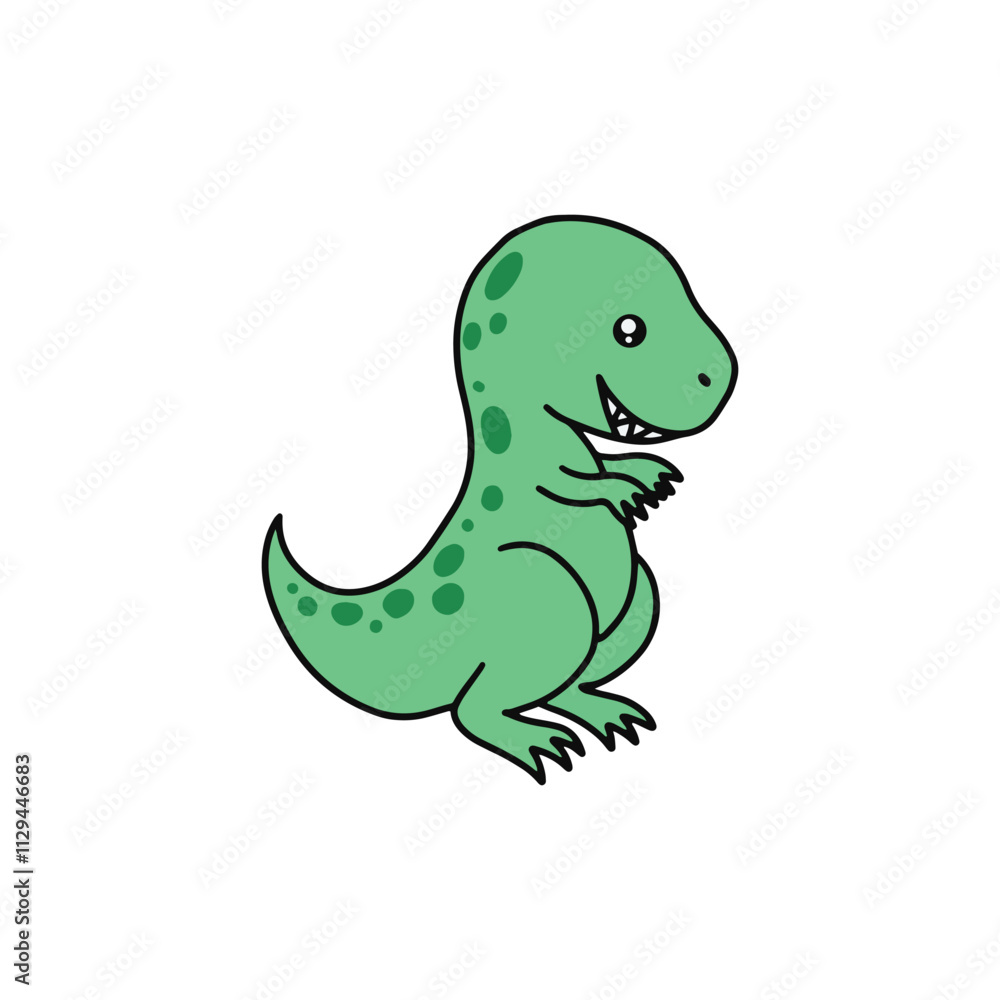Naklejka premium a of funny cartoon dinosaur