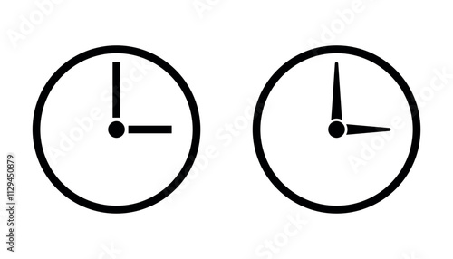 Simple clock icon. Time, stopwatch, clock. Minimalistic style. Editable Stroke. Simple and editable clock design.