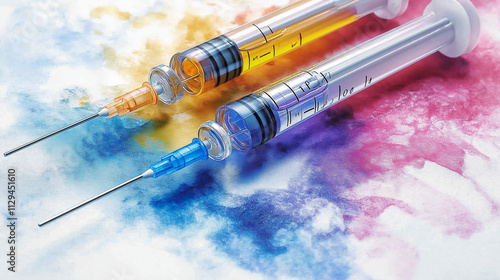 Syringe and vial combination Vaccination and immunization, medical icon