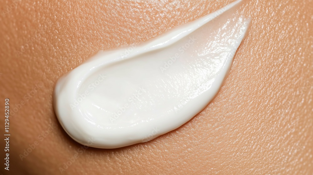 Fototapeta premium Macro photo of white cream on the skin