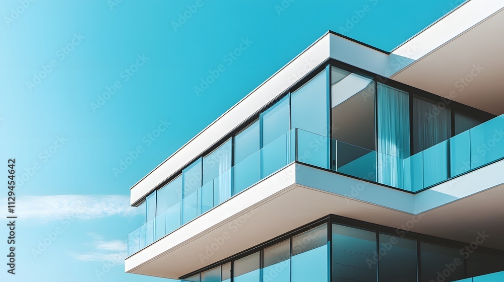 A luxury mansion with overlapping cantilevered levels and floor-to-ceiling glass walls. A luxury mansion with overlapping cantilevered levels and floor-to-ceiling glass walls.