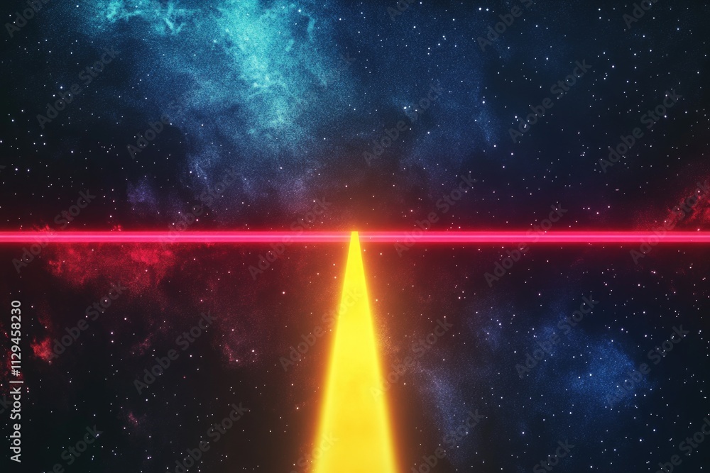 Obraz premium Yellow line amidst starry space