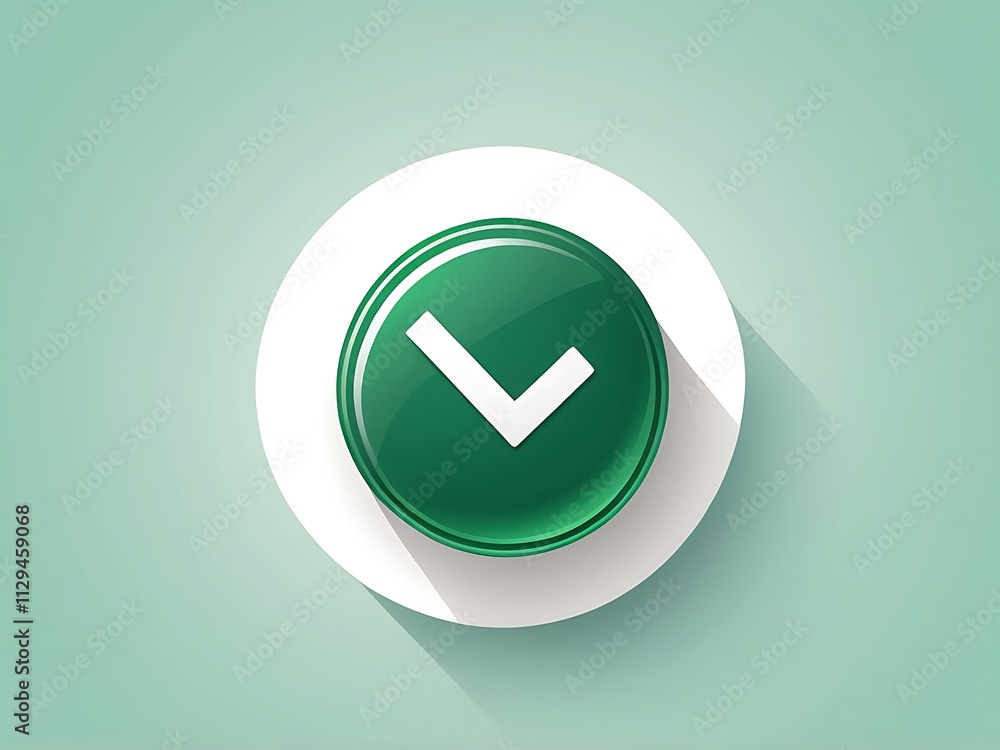 Green Button Check Mark Icon Design Green Button Check Mark Icon Design