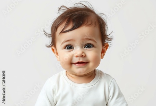 Photorealistic portrait of a cute baby