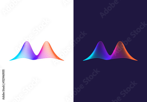 M line, M blend logo modern logo design