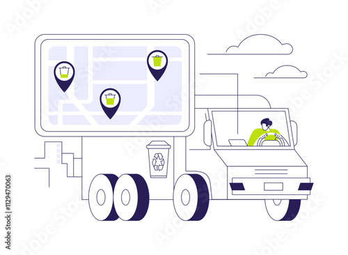 Smart waste collection abstract concept vector illustration.