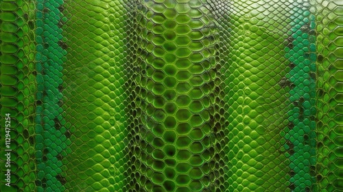 Green and green striped snake skin
