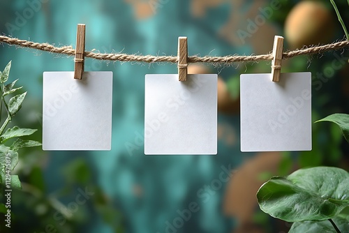 Memo on a leash isolated on white background.