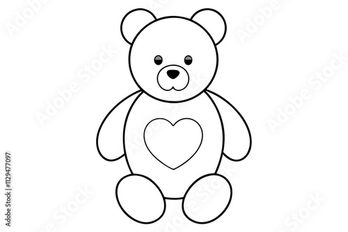 a giant teddy bear holding a heart vector silhouette on a white background