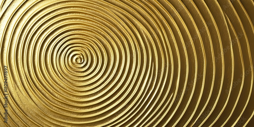 Gold circle with a spiral design Gold circle with a spiral design